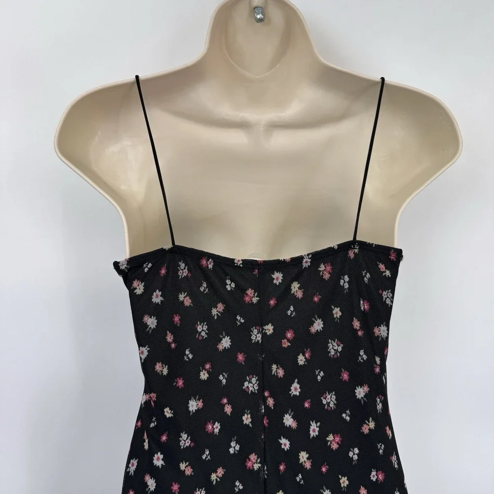 Vintage Y2K Blue Jasmine Babydoll Slip Dress XXS Black Whimsigoth Dark Romantic - Picture 6 of 13